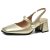 Gicoiz Mujer Punta Quadrada Moda Mary Jane Charol Boda Zapatos Slingback Elegante Tacón Ancho Zapatos Fiesta Correa de Tobillo Bomba Grande Fit Oro Talla 41 EU-43Cn